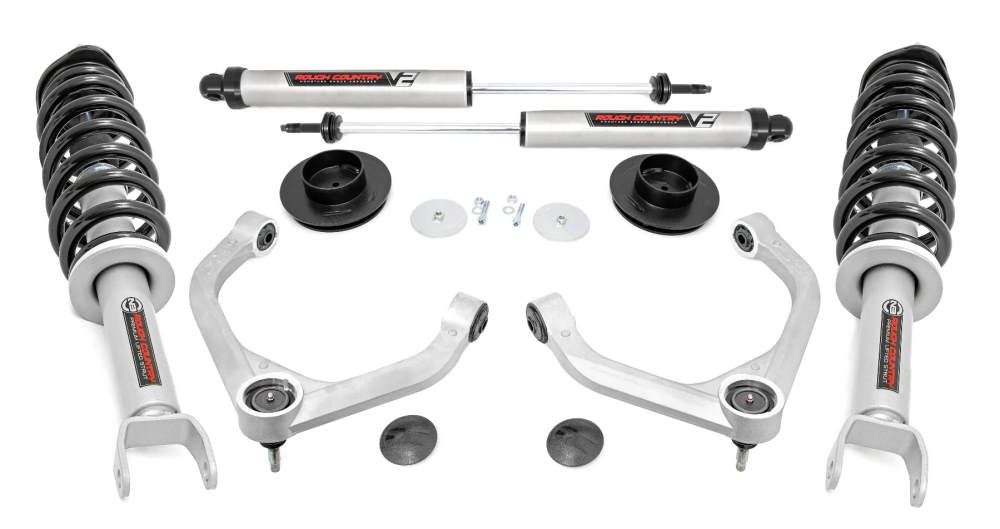 Rough Country 3.5 Coilover Lift Kit V2 Shocks 19-up Ram 1500 4WD